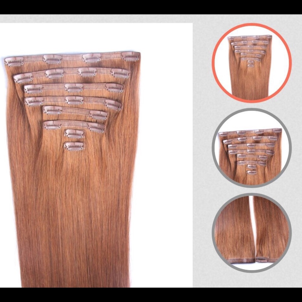 Seamless Clip-in extensions 100% Human Hair